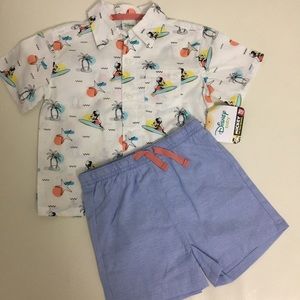 Disney MICKEY mouse set shirt with short